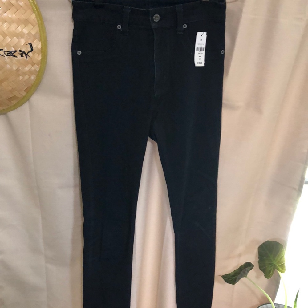 High-Rise Skinny Stretchy Jeans (Waxy material)